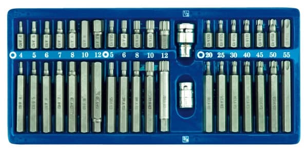 VOREL HEX/TORX/SPLINE TIPS METALKASSE 40 stk. 66400