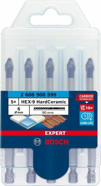 BOSCH HEX-9 HÅRD KERAMISK BORESÆT 5 stk. (5x6mm) EKSPERT