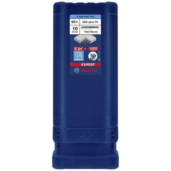 Hammarborr - Bosch - EXPERT SDS plus-7X - 50 stycken - 10,00 mm - Total längd 165 mm