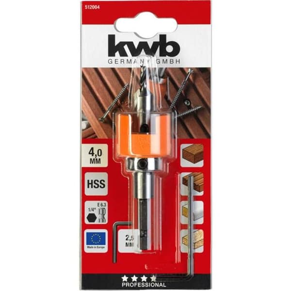 Specialborr i lövträ - KWB - 512004 - Värmebeständigt stål - 4 mm - Verktyg och tillbehör
