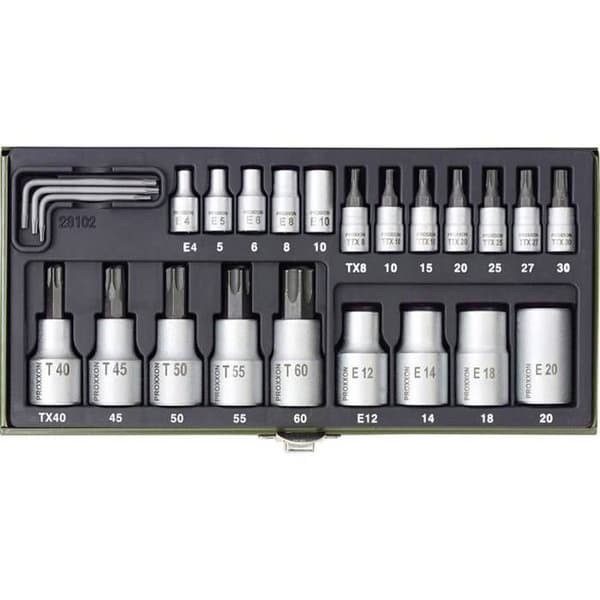 Torx hylsnyckelsats - Proxxon - 23102 - 23 delar - 1/2 och 1/4 - Import från Tyskland
