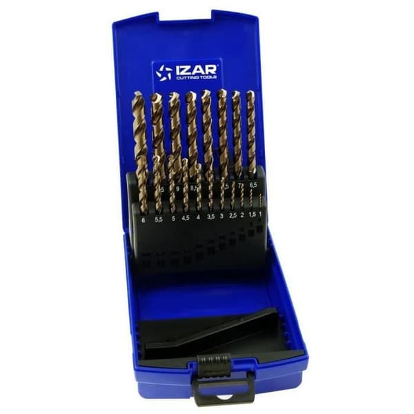 Izar 34201 Set med 19 borrar 1021 DIN 338 1-10 x 0 50 mm HSSE 5% Co