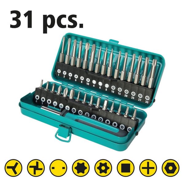 Säkerhetsskruvmejselbitssats - WOLFCRAFT - 1386000 - Torxbits - Längd 25 eller 50 mm