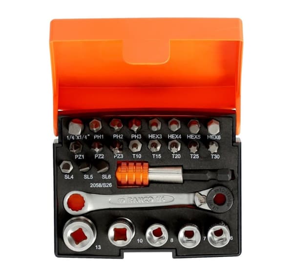 Pistorasiat 6-13mm ja kärjet PH,PZ,SL,HEX,TX sarja 26 kpl