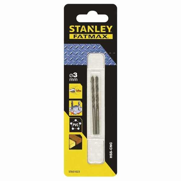 Foret - meche Stanley - STA51023 - Universell cylindrisk borr 3 mm, set med 2 delar ()