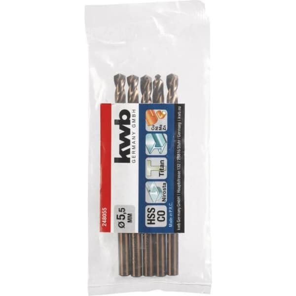 Spiralborr - KWB - 5,5 mm - HSS-Co 5% - DIN 338
