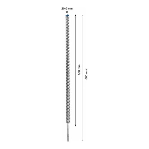 Betongborr för SDS-Plus 7X EXPERT 20X550X600 mm perforator - BOSCH - överlägsen hållbarhet