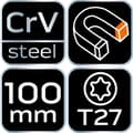 Miniatyrbillede 1 af 8: Torx T27 x 100mm skruetrækker
