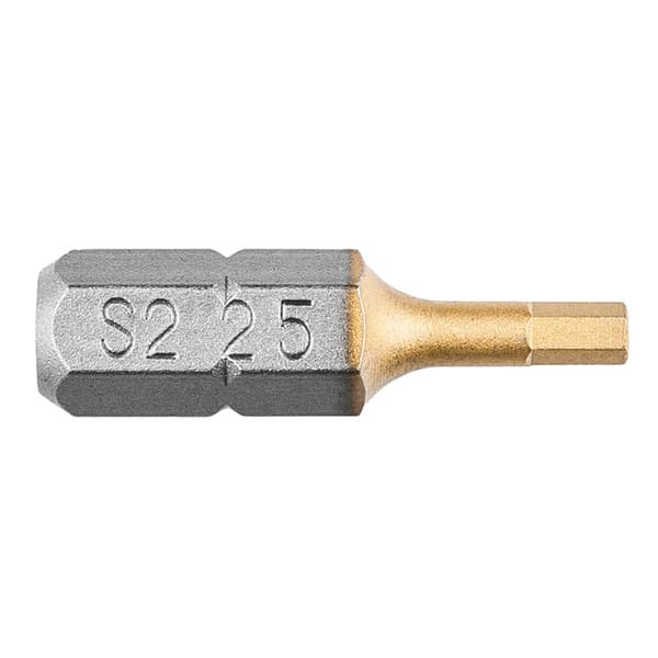 HEX2,5 x 25 mm skruetrækker bits, 2 stk.