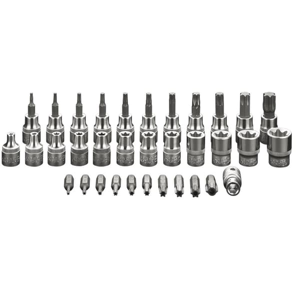 Torx 3/8" bits, sæt med 34 stk