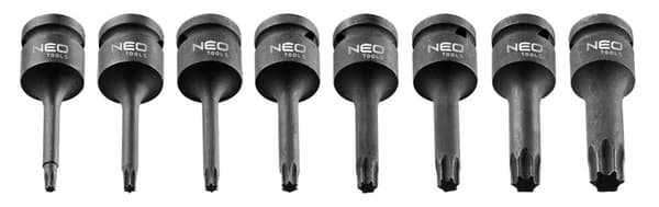 Torx 1/2" slagnøgler, sæt med 8