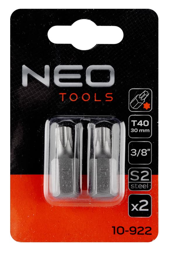 TORX bit T40 x 30 mm, S2 x 2 stk.