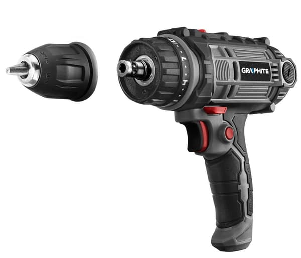 300 W akku bore-/skruemaskine, 10 mm selvlåsende borepatron, kuffert