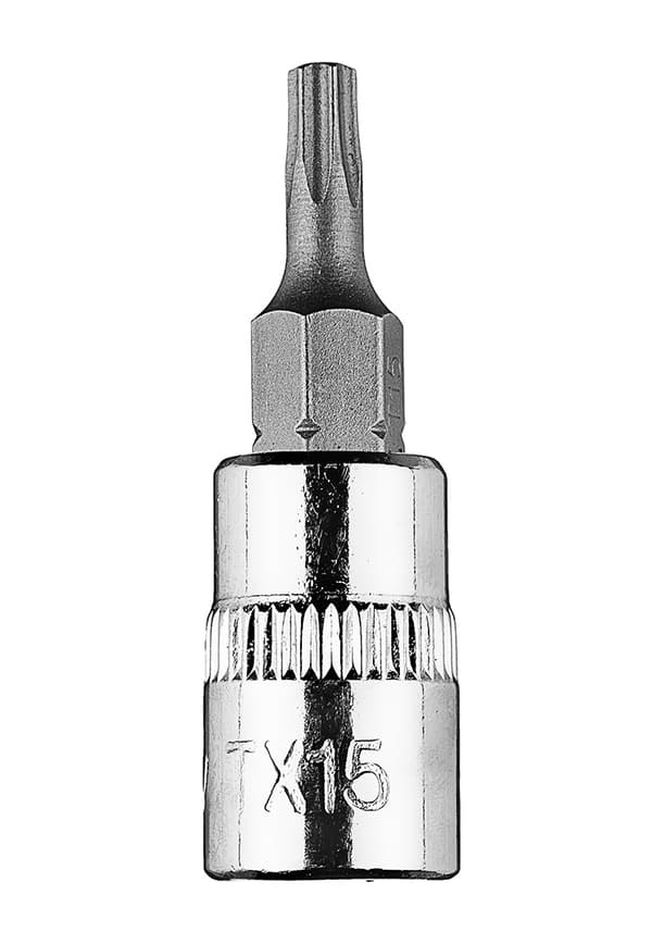 TORX TX15 bit på 1/4" fatning, kort, 37 mm