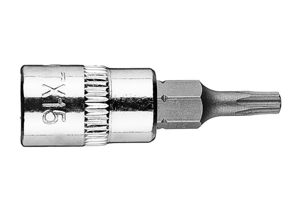 TORX TX15 bit på 1/4" fatning, kort, 37 mm