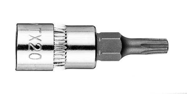 TORX TX20 bits på 1/4" hylsa, kort, 37 mm