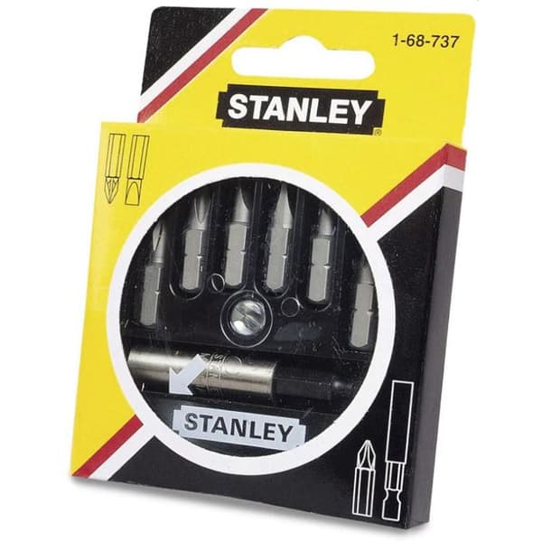 Skruvbitskit - STANLEY - 1-68-737 - 6 bits - Magnetiskt bitshållare 60mm - Metall