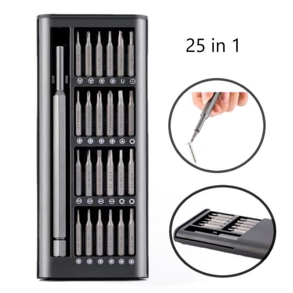 Skruvmejselset - TAMIS - 25 i 1 - Torx-bitar - Aluminium-kopparlegering - Multifunktionell