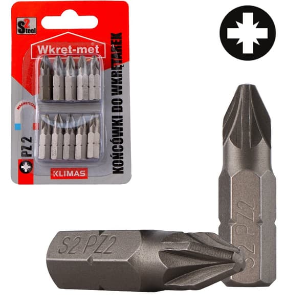 Skruetrækkerbit TYPE PZ2X25 - 10 STK S2