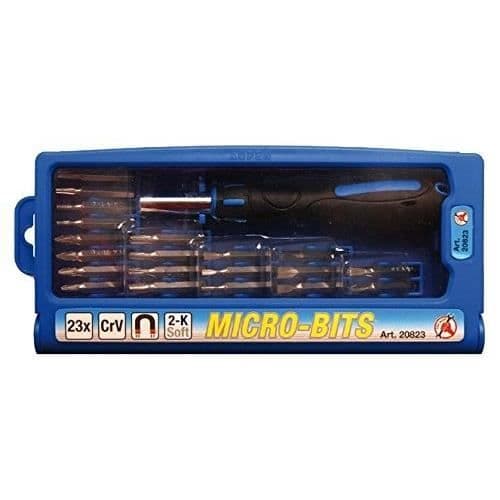 Kraftmann 20823 Mikrofonspetssats, Silver-Svart, Set med 23 delar