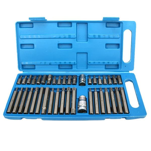 TD®-låda med 40 Torx-6-pannor, sexkantiga och spline-skruvmejselbitar försiktighetsåtgärder för användning konstruktionsskruvning gör-det-själv-bits