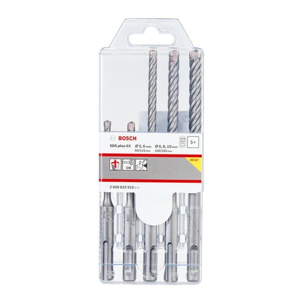 Borrset - BOSCH - SDS-plus 5X - 5 delar - Kvalitetsmaterial - För betong