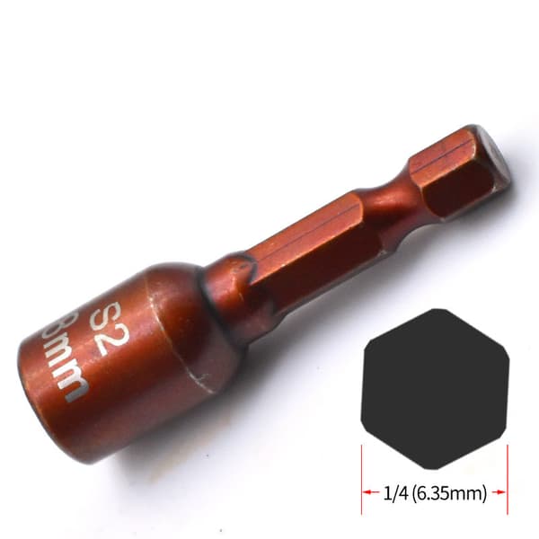 INF Magnetisk sekskantmuttertrekker-bitssett (10 stk) Rød