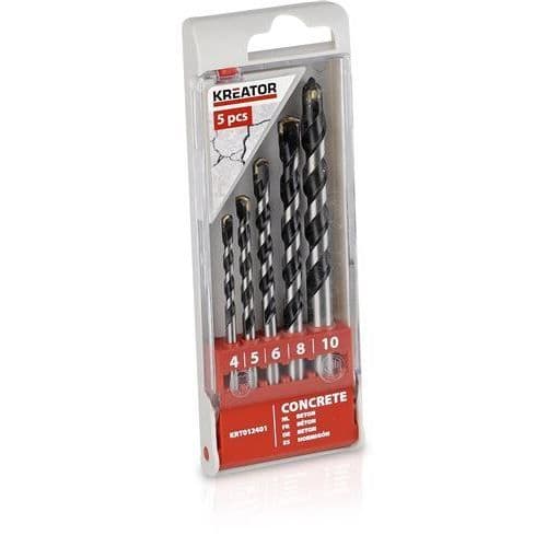 Forets betong HSS KREATOR-KRT012402 - Set med 8 bor - Stål - 10 mm