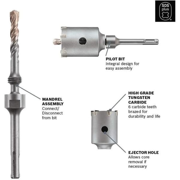 Rotationsborr SDS-Plus Bosch T3919SC Karbid Speedcore