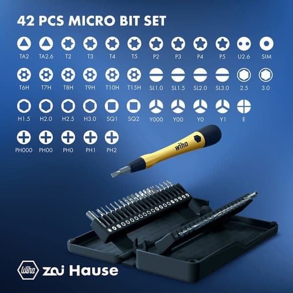 WIHA ZAI HAUS MICRO BIT SET MED MEKANISK PRECISIONSSKRUVMECKARE, POI