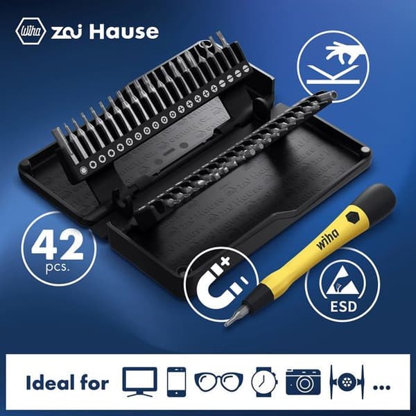 WIHA ZAI HAUS MICRO BIT SET MED MEKANISK PRECISIONSSKRUVMECKARE, POI