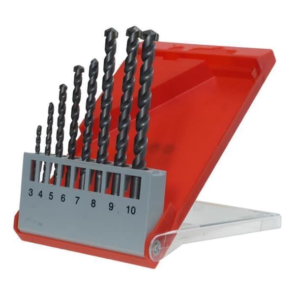kwb 038900, Slagborr, Borrsats, Tegel, Betong, Volframkarbid (Wc), 3, 4, 5, 6, 7, 8, 9, 10, Svart