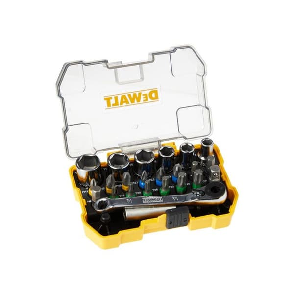 Hyls- och skruvmejselbitssats - DEWALT - DT71516 - 24 delar - Pozidriv, Phillips, Torx, hexagonal