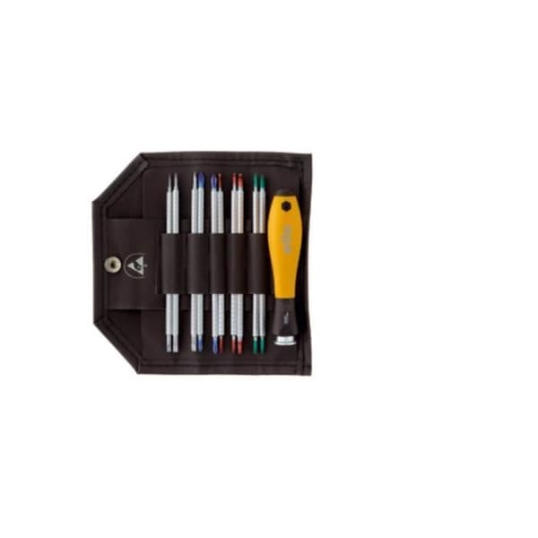 Reservbladsset 11 delar Wiha 31499 antistatiska (ESD) slitsade skruvar, Phillips-skruvar, invändig TORX®, invändig sexkant 1