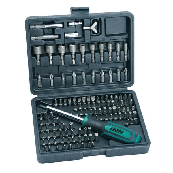Bits- och hylssats - MANNESMANN - 122 delar - Kromvanadinstål - 3 mm - 6-punkts