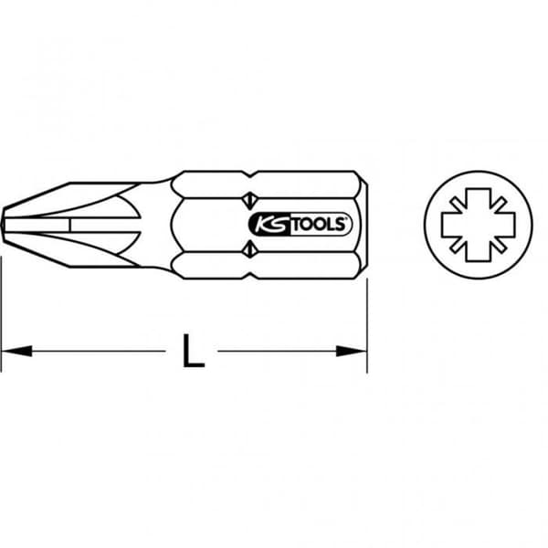 KS TOOLS 911.2393 Box med 5 POZIDRIV PH0 L.25mm skruvbits