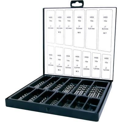 Set med 130 spiralborrar HSS G DIN 338 Typ N...