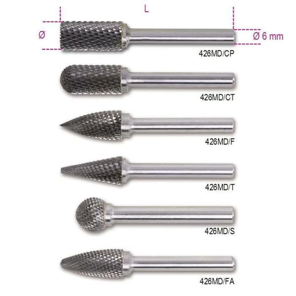 Foret - meche Beta verktyg - 426MD/CP8 - Lime roterande i hårdmetall 8 mm ()