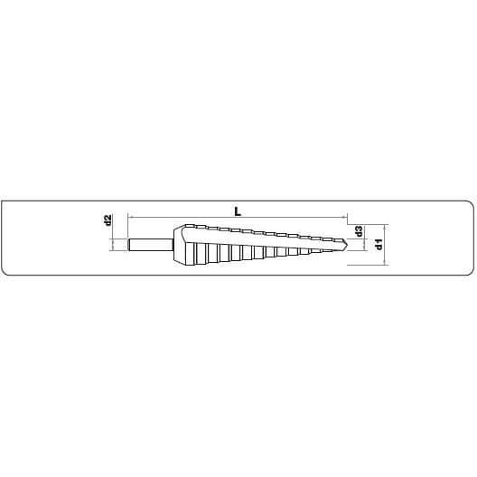 Foret - TIVOLY - E5 - Ø4-12mm - L.65mm - HSS med kobolt och TiAIN-beläggning
