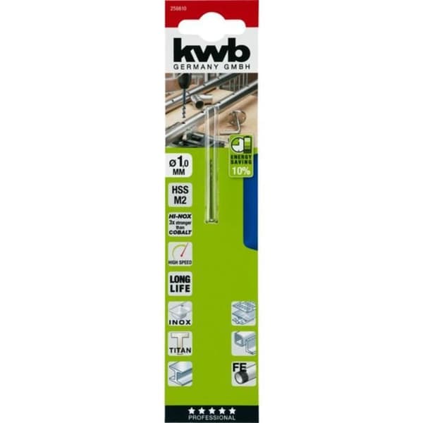 Skruvmejselspiral - KWB - 258610 - 1 mm - Snabbskärande stål M2 - Längd 34 mm
