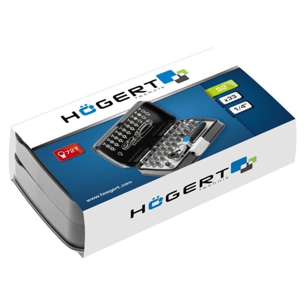 Högert teknik - HT1R460 - Set med skruvbits 1/4 i stål S2 med ratchet 33 delar