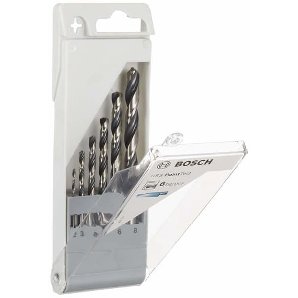 Helixbor - Bosch - PointTeQ - Set med 6 delar - HSS-stål - Diameterer från 2 till 8 mm