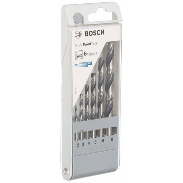 Helixbor - Bosch - PointTeQ - Set med 6 delar - HSS-stål - Diameterer från 2 till 8 mm