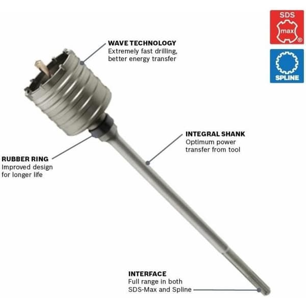 BOSCH kvartbor för SDS-max-hammare 8,9 x 12 tum