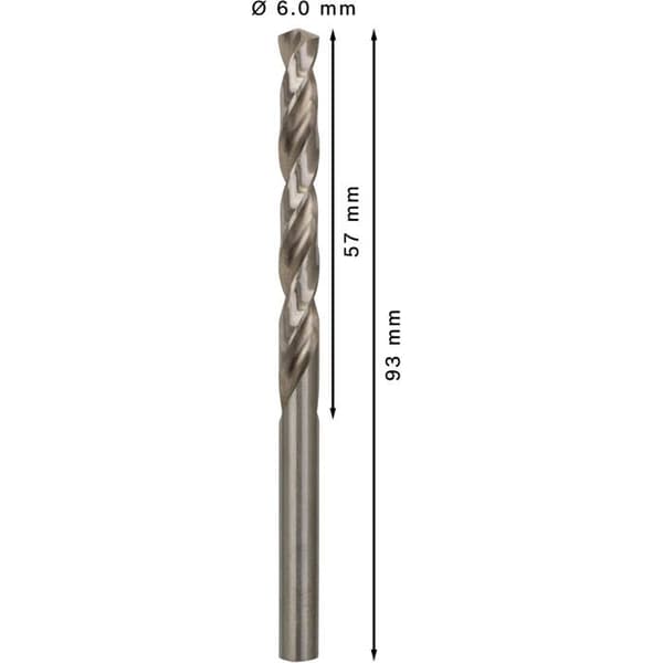 Bosch HSS-G markborr, DIN 338 6 x 57 x 93 mm