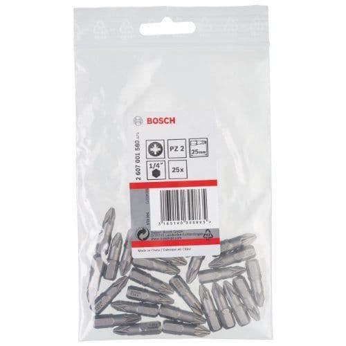 25 extra hårda skruvbits PZ2 25mm - BOSCH - 2607001560
