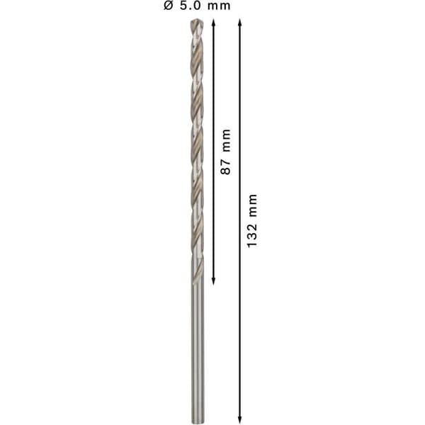 Borr för metall - BOSCH - 5 mm - Längd 13 mm - 5 stycken - HSS DIN 340