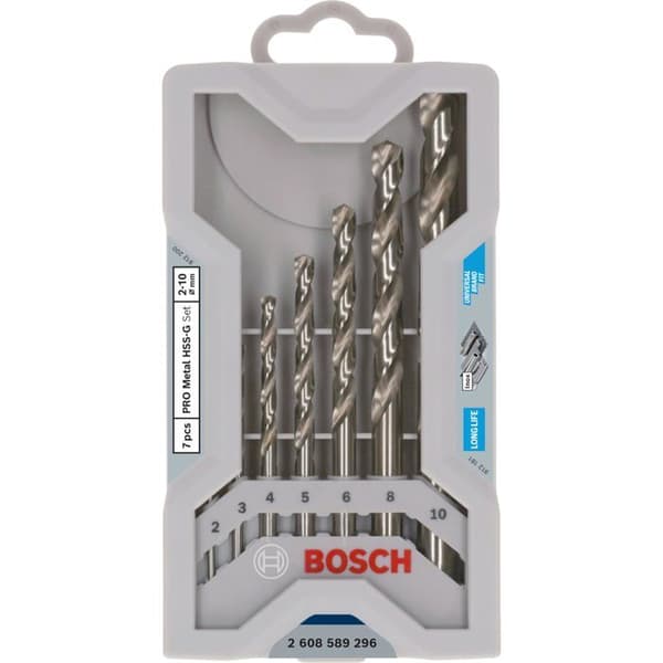 HSS-Co DIN 338 Miniborrset, 135, 7 delar - 2-10 mm