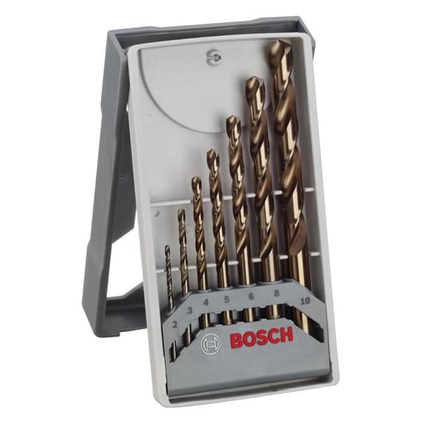 HSS-Co DIN 338 Miniborrset, 135, 7 delar - 2-10 mm