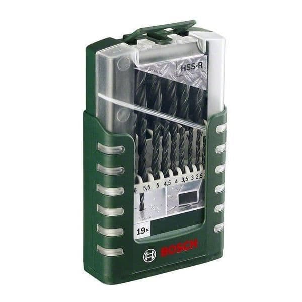 Accessoarer - BOSCH - set med 19 HSS-borrar - Diameter 1-10mm - Längd 200mm - Svart